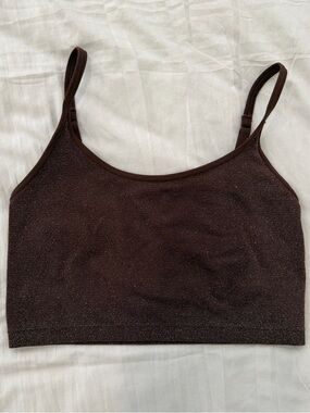 aerie Brown Shimmery Cropped Brami